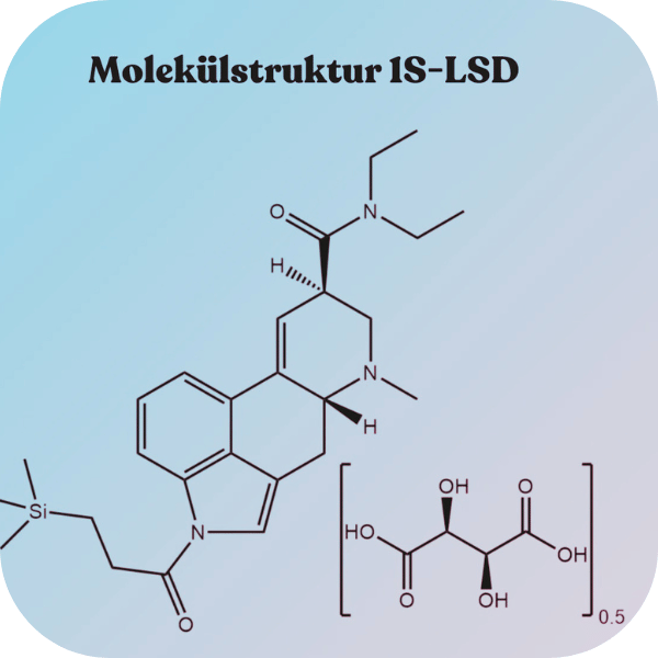 1S-LSD kaufen Blotter Molekülstruktur
