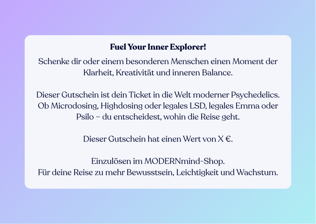 MODERNmind Gutschein – Unlock Your Mind - MODERNmind | Psychedelics & Retreats für dein Wohlbefinden