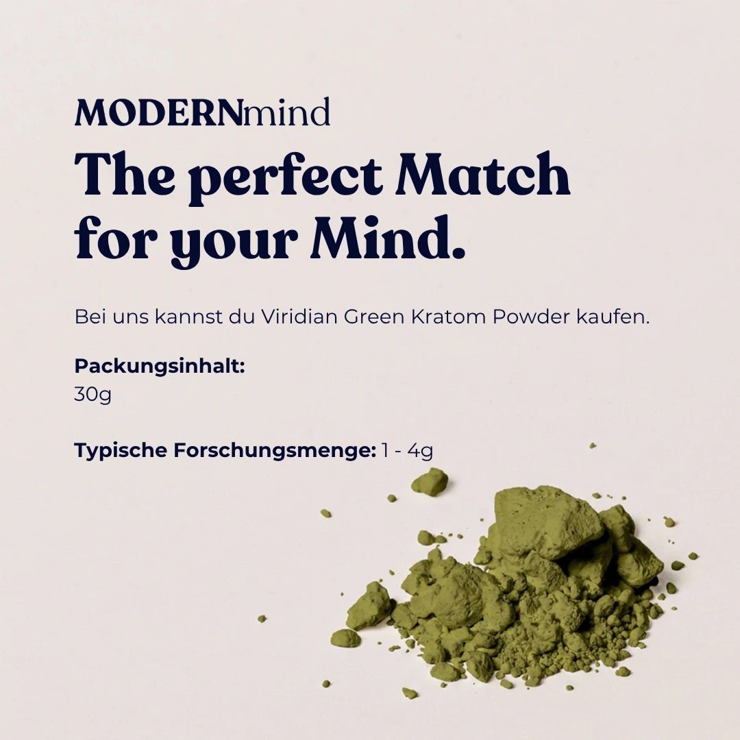 Produktdaten Viridian Green Kratom Pulver: Packungsinhalt 30 g